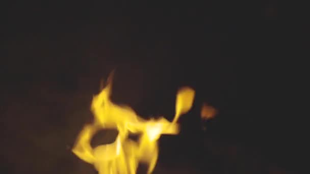 Flammes Scintillantes Dessus Feu Joie — Video