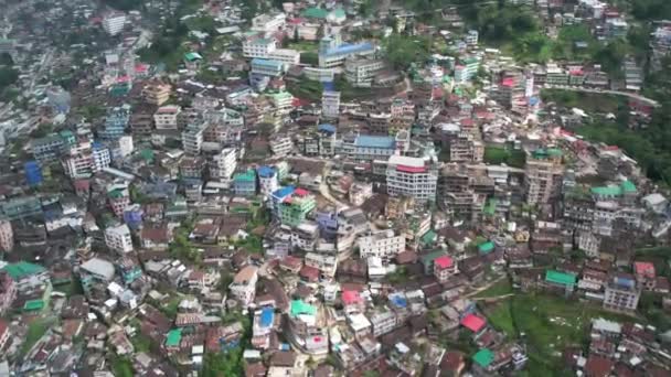 Letecký Kousek Hlavního Města Kohimy Nagaland — Stock video