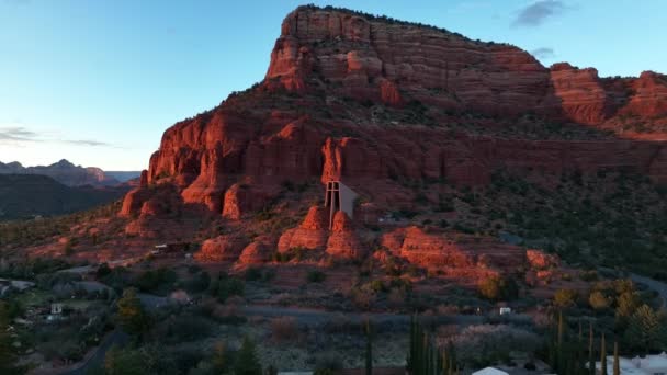 2018 Sunset View Sedonas Chapel Holy Cross Arizona Usa — 비디오