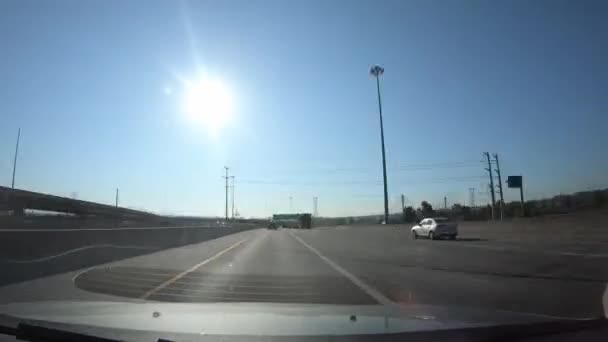 Druk Verkeer Snelweg Auto Rijden Dash Cam Time Lapse — Stockvideo
