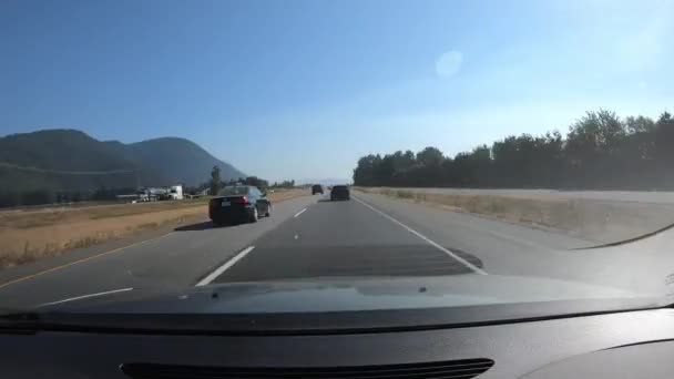 Conducción Coches Autopista Punto Vista Desde Dash Cam Time Lapse — Vídeos de Stock