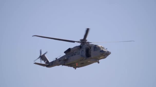 Canadian Air Force Sikorsky Heli Hovering Air Show Display Slomo — Stock Video