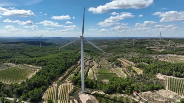 Spanya Daki Rüzgar Çiftliğinin Insansız Hava Aracı Görüntüsü — Stok video