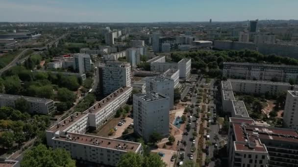 Condominiums Gennevilliers Βόρειο Παρισινό Προάστιο Γαλλία Αεροφωτογραφία — Αρχείο Βίντεο