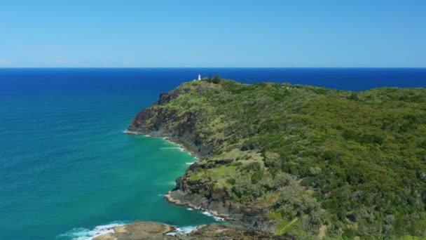 Dron Powietrzny Nad Skalistym Klifem Widokiem Ocean Niebieski Australia — Wideo stockowe