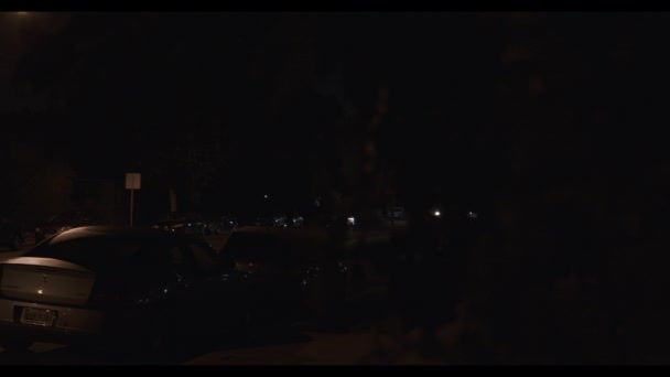 Nachts Los Angeles Auf Der Straße Der Nähe Des Gerichtsgebäudes — Stockvideo