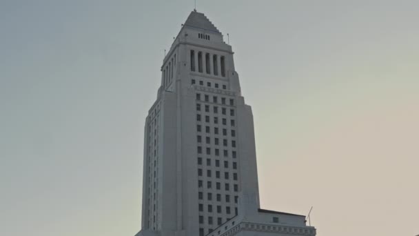 Vysoké Bílé Budovy Radnice Los Angeles Slouží Jako Vládní Centrum — Stock video