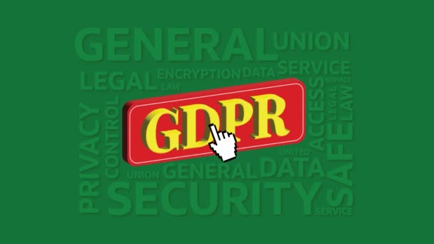 Botón Regulación Del Rgpd Ley General Protección Datos Haga Clic — Vídeos de Stock