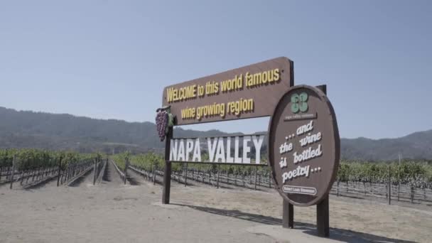 Static Shot Welcome Napa Valley Sign Located Napa California Shot — Stock Video