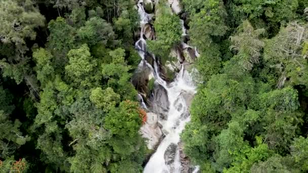 Piękny Wodospad Pahang Malezja Widok Góry Drona — Wideo stockowe