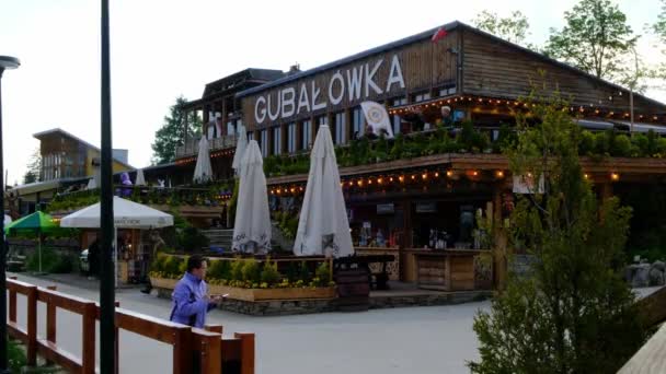 Gubalowka Gubawka Mountain Top Étterem Goral Hagyományos Dekorációk Zakopane Lengyelország — Stock videók
