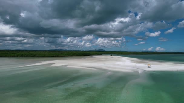 Krásný Bílý Písečný Plážový Ostrov Leebongu Slunečného Letního Dne Křišťálově — Stock video