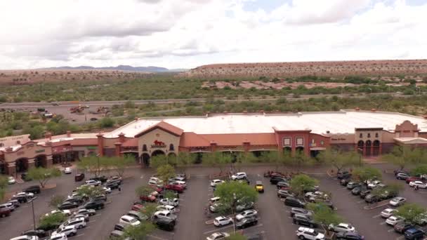 Tržiště Frys Sahuaritě Arizoně Malé Nákupní Centrum Dron Letí Směrem — Stock video
