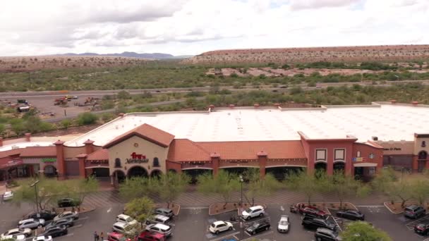 Frys Marketplace Sahuarita Arizona Drone Dra Tillbaka Skott Över Upptagen — Stockvideo