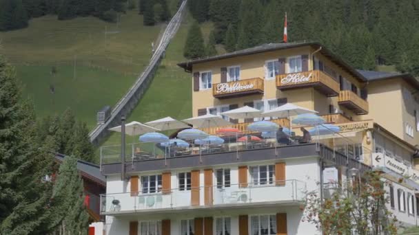 Hotel Bellevue Funicular Murren Szwajcaria — Wideo stockowe
