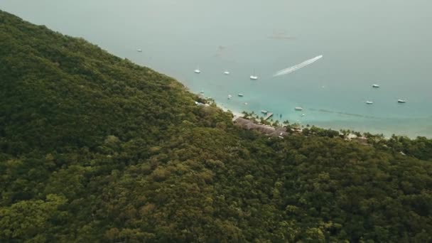 Fitzroy Adası Üzerinde Insansız Hava Aracı Tepsisi Tropikal Mavi Berrak — Stok video