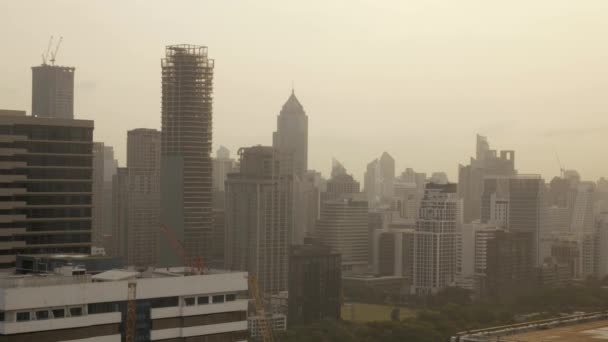Kilátás Nyílik Bangkok Város Környékén Szilon Szathorn Skyrise Épület — Stock videók