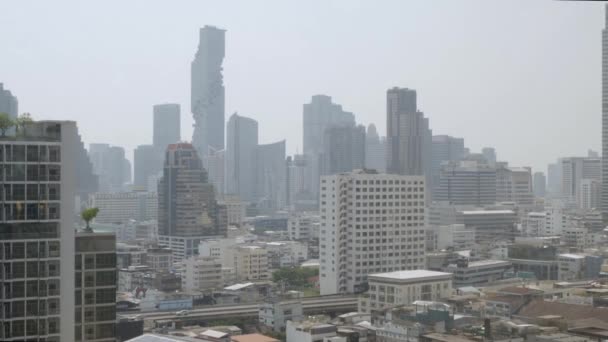 Gökyüzünden Bangkok Kuş Bakışı Manzarası Hava Biraz Sisli — Stok video