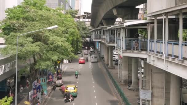 Kilátás Nyílik Bangkok Város Környékén Szilom Szathorn Skyrise Épület — Stock videók