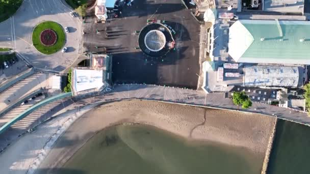 Eine Luftaufnahme Direkt Über Einem Vergnügungspark New York Vor Der — Stockvideo