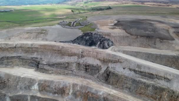 Aerial View Coldstones Cut Hanson Aggregates Quarry Bewerley Harrogate Zjednoczone — Wideo stockowe