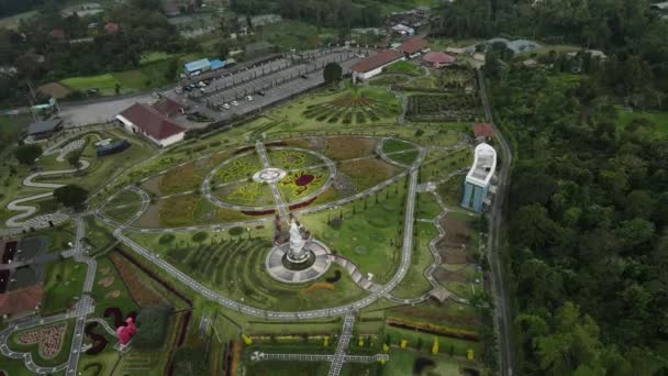 Magical Fairy Tale Landscape Aerial View Beautiful Gardens Bali Island — стокове відео