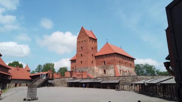 Innenraum Der Burg Trakai Litauen — Stockvideo