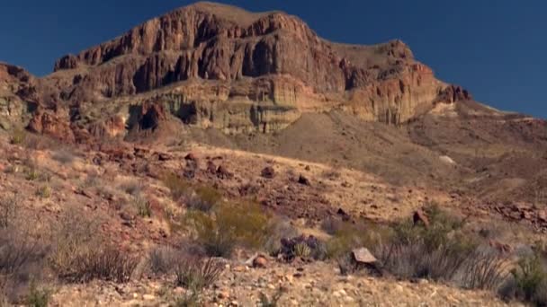 Σχηματισμός Ακανόνιστου Βράχου Απαλλαγμένο Τοπίο Στο Εθνικό Πάρκο Big Bend — Αρχείο Βίντεο