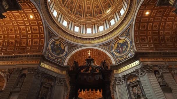 Saint Peter Basilica Church Located Vatican Rome Italy Renaissance Architecture — Stock Video