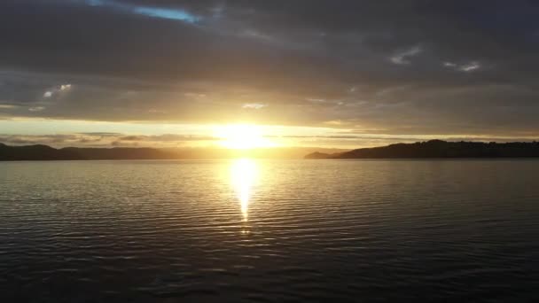 Scenic Sunset Norwegian Fjord — Stock Video