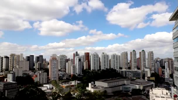 Timelapse Sobre Morumbi São Paulo Brasil Arranha Céus Nuvens Aéreas — Vídeo de Stock