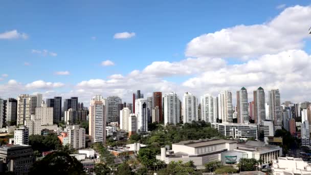 Timelapse Sobre Morumbi São Paulo Brasil Arranha Céus Nuvens Aéreas — Vídeo de Stock