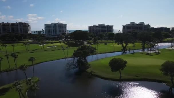 Longboat Golf Course Auf Longboat Key Florida Drohnenaufnahmen — Stockvideo
