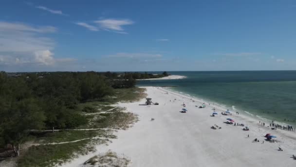 Praia Coquina Longboat Key Flórida Imagens Drone — Vídeo de Stock