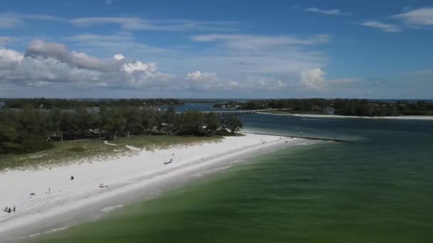 Praia Coquina Longboat Key Florida Vista Ariel — Vídeo de Stock