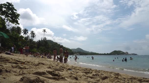 Crowded Beach Vacation Latin America — Stock Video