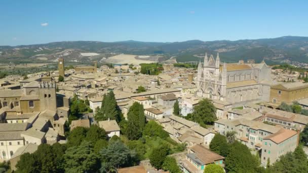 Umbria Talya Daki Ünlü Orvieto Katedrali Nin Yörüngesel Çekimleri — Stok video