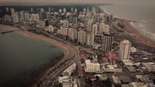 Strand Und Stadt Punta Del Este Uruguay Drohne Aus Der — Stockvideo