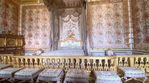 Dormitorio Reina Palacio Versalles París Francia — Vídeos de Stock