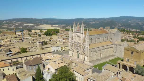 Umbria Talya Tipik Talyan Günü Nde Orvieto Katedrali Nin Duomo — Stok video