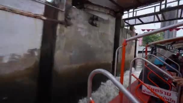 Famoso Khlong Saen Saep Agua Autobús Barco Que Mueve Centro — Vídeos de Stock