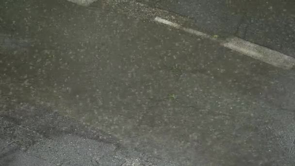 Regen Auf Der Straße Ungarn — Stockvideo