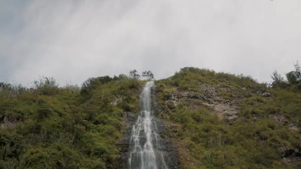 Cascata Vergine Acqua Santa Nella Città Baos Ecuador — Video Stock