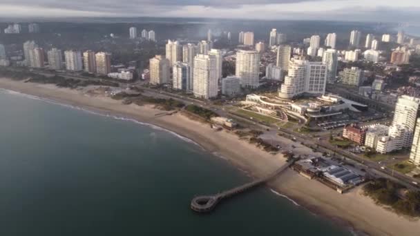 30Fps Het Mooie Punta Del Este Strand Stad Uruguay Bij — Stockvideo
