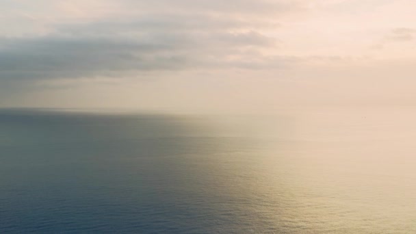 Aerial Drone View Calming Peaceful Orange Ocean Seascape Background Vast — Wideo stockowe