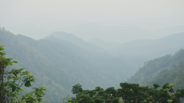 Chiang Mai Landscape Thailand Scenery Nature Misty Mountains Valley Layers — Vídeo de Stock