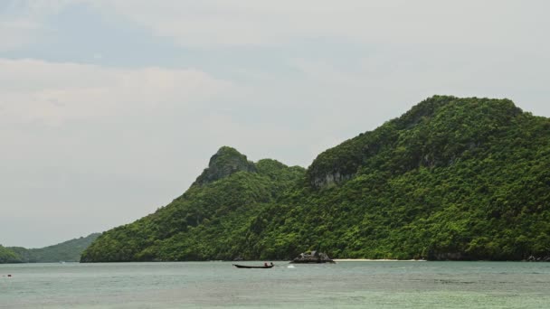 Tayland Adaları Ndaki Tekne Manzarası Ang Tanga Ulusal Denizcilik Parkı — Stok video