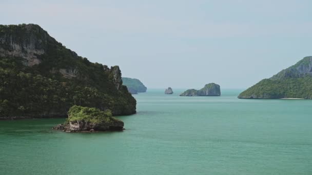 Thai Islands Scenery Thailand Limestone Karst Landscape Ang Thong National — 图库视频影像