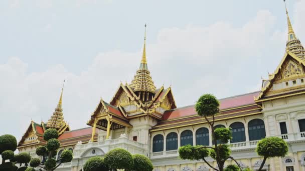 Grand Palace Complex Bangkok Thailand Beautiful Building Colourful Roof Tiles — Stock video