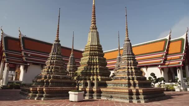 Chrám Bangkoku Thajsko Chrám Nedávného Buddhy Také Znám Jako Wat — Stock video
